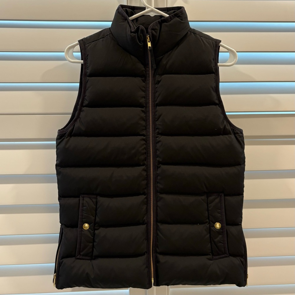 J. Crew Black Quilted Vest